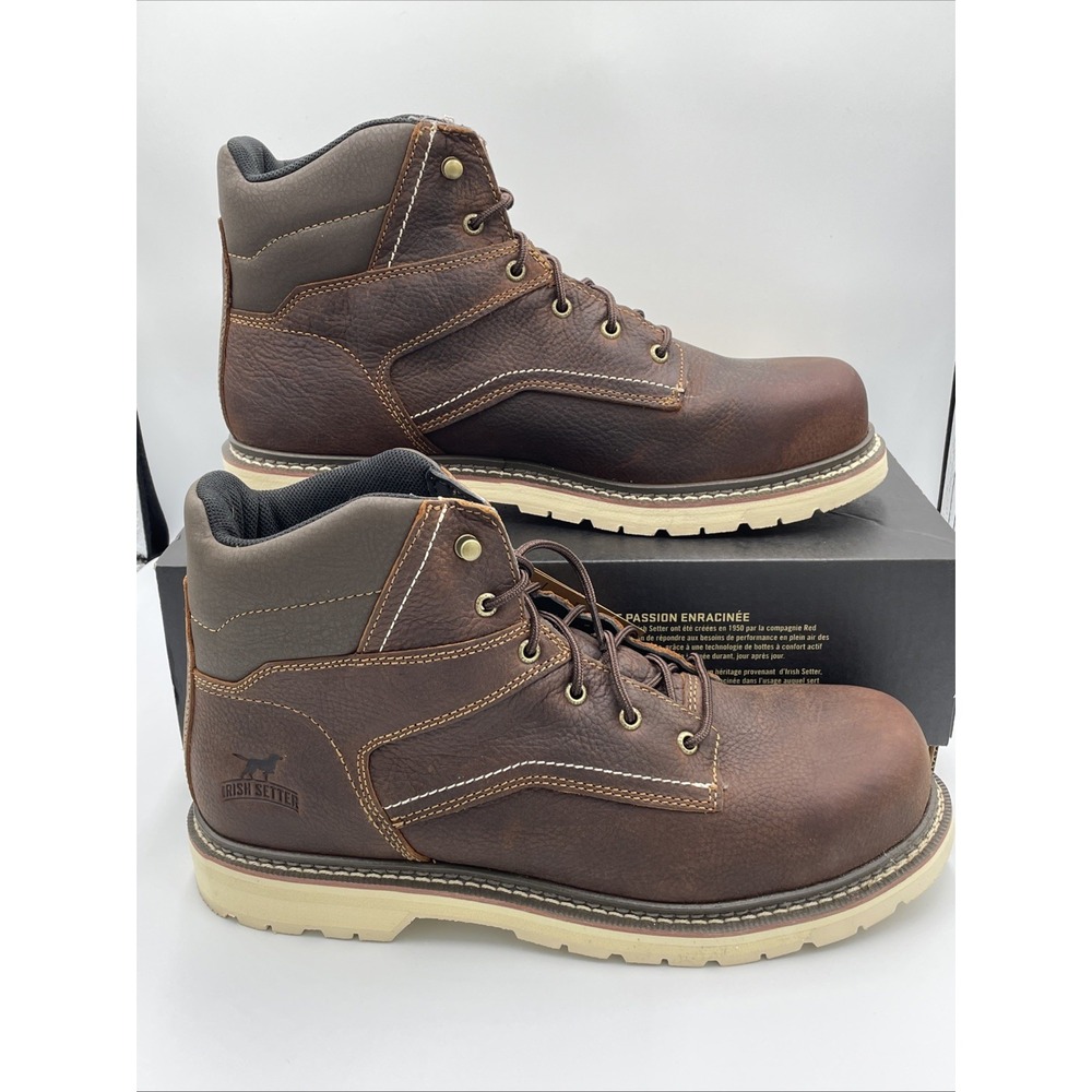 Irish Setter Red Wing Kittson Steel Toe Work Boots Brown Leather Mens‎ Size 14 D